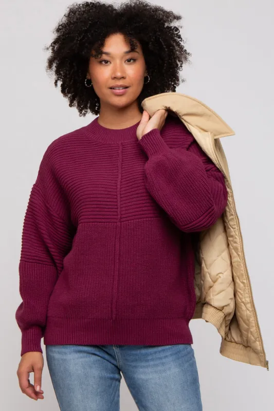 Burgundy Ribbed Sweater sold by Pinkblush