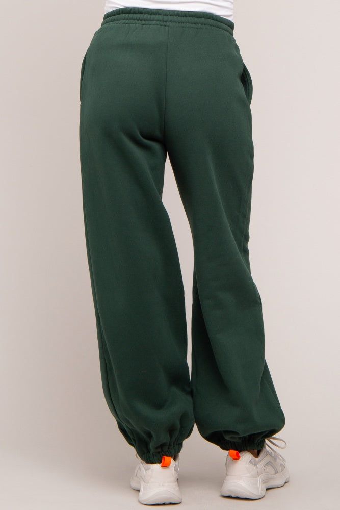 Forest Green Drawstring Maternity Relaxed Fit Sweatpants sold by Pinkblush product image thumbnail 4