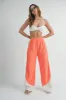 Coral Cream Colorblock Sweatpants sold by Pinkblush