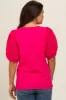 Fuchsia Floral Mesh Sleeve Maternity Blouse sold by Pinkblush