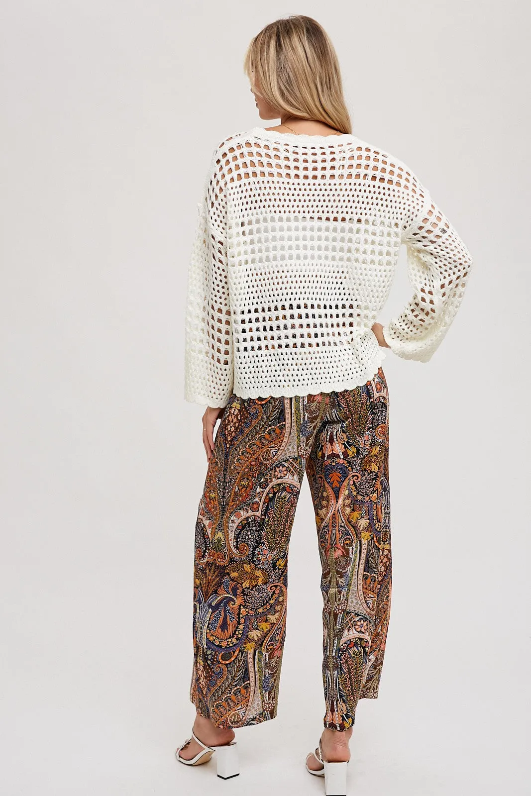 Ivory Open-Knit Sweater Pullover sold by Pinkblush product image thumbnail 5