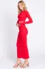 Red Exposed Seams Top and Skirt Set sold by Pinkblush