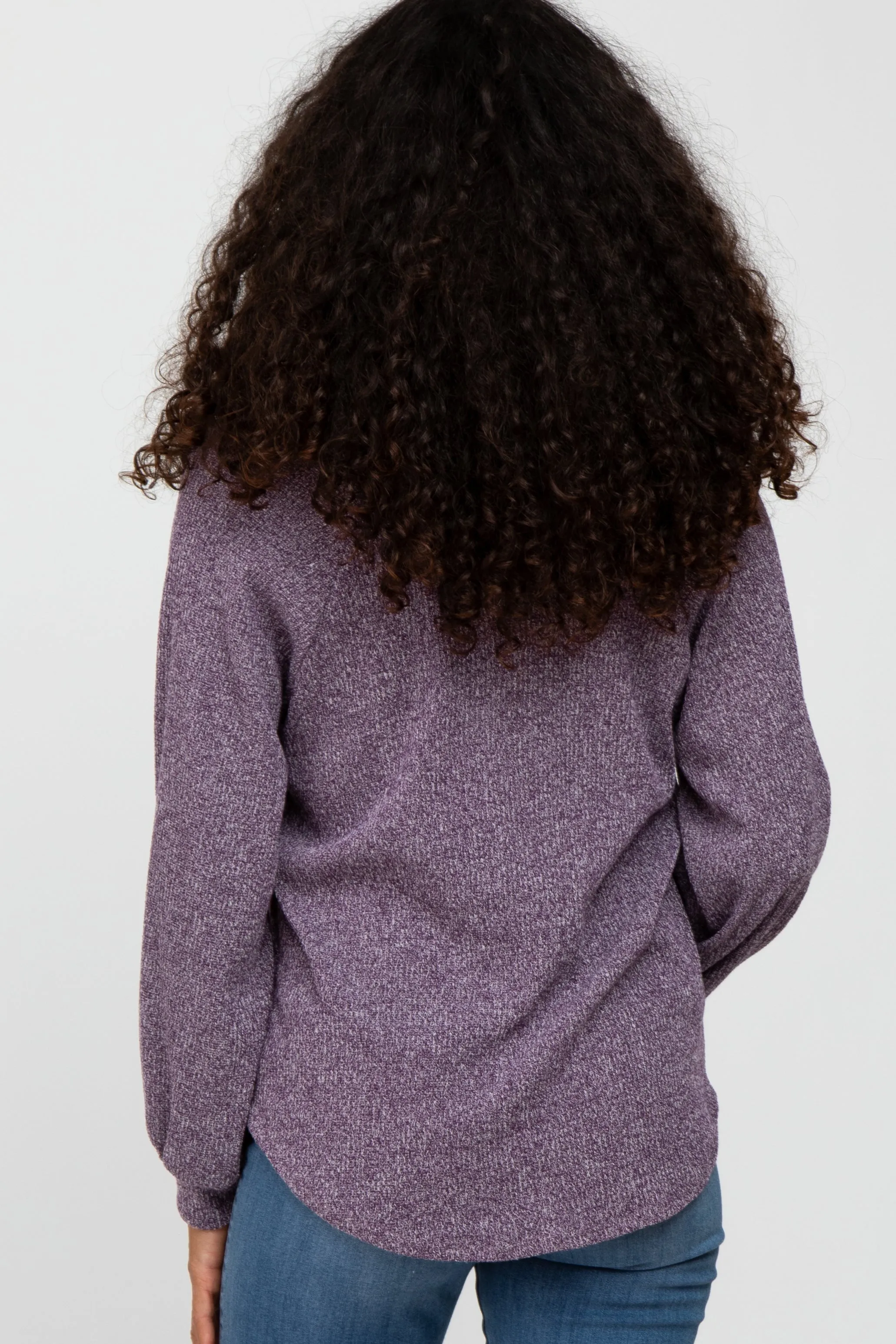 Purple Marled V-Neck Long Sleeve Top sold by Pinkblush product image thumbnail 4