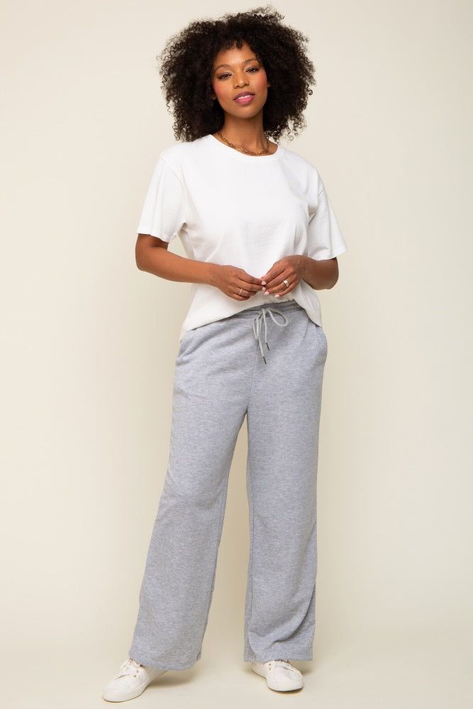 Heather Grey Wide Leg Maternity Lounge Pants sold by Pinkblush product image thumbnail 4