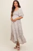 Light Blue Smocked Handkerchief Hem Maternity Dress sold by Pinkblush