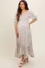 Light Blue Smocked Handkerchief Hem Maternity Dress sold by Pinkblush