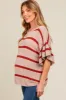 Rust Striped Ruffle Sleeve Knit Maternity Top sold by Pinkblush