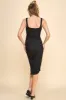 Black Mesh Knit Ruched Midi Dress sold by Pinkblush