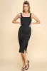 Black Mesh Knit Ruched Midi Dress sold by Pinkblush