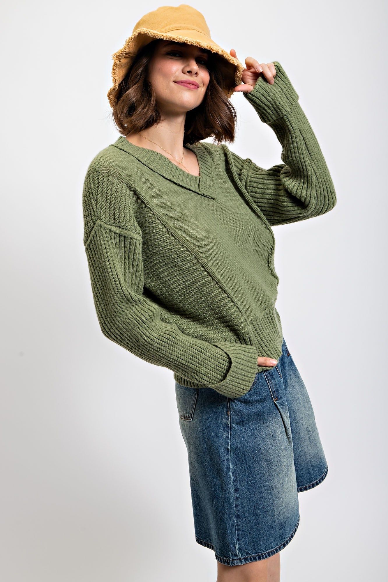 Sage V Neck Sweater Pullover sold by Pinkblush product image thumbnail 2