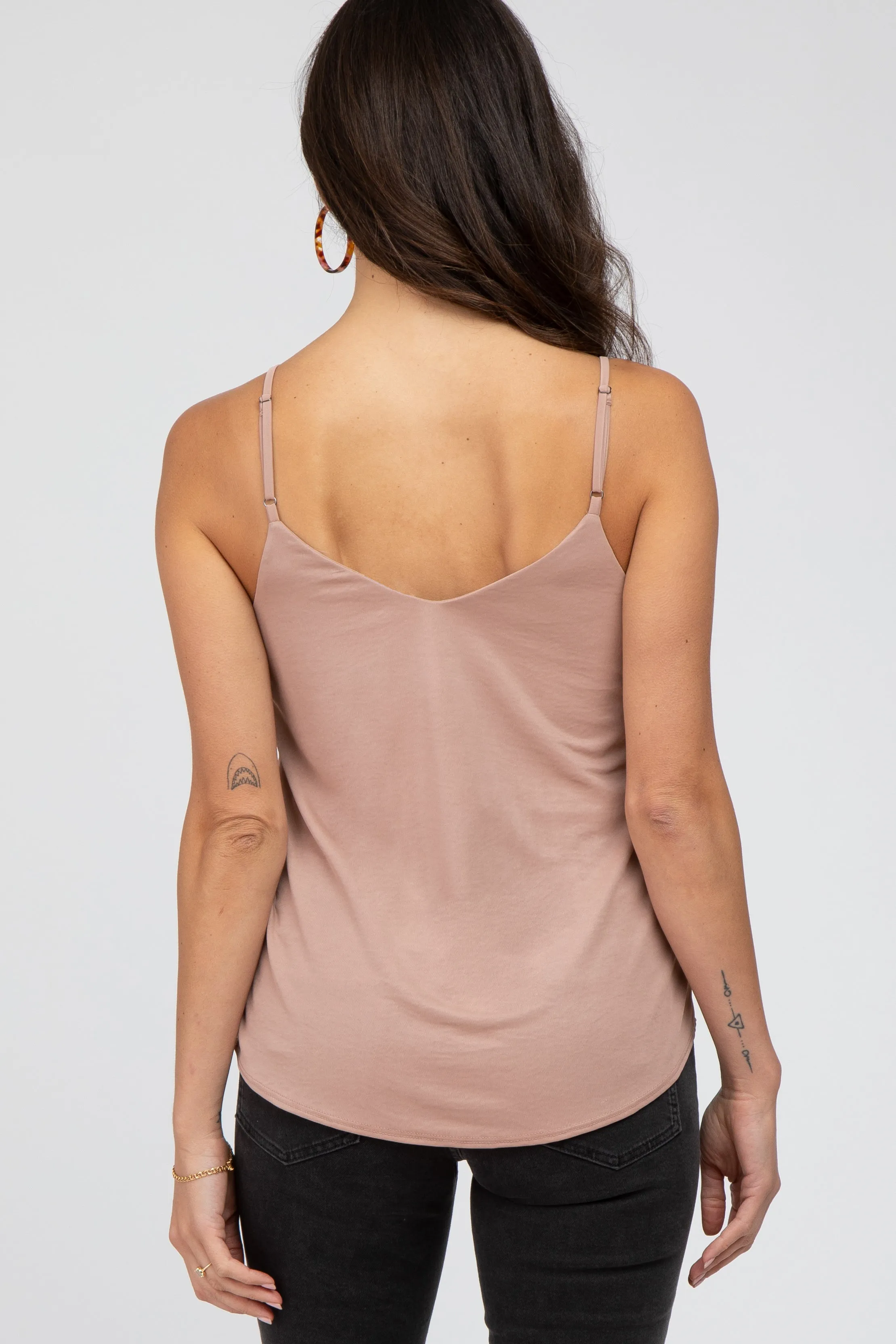 Mocha Curved Hem Tank Top sold by Pinkblush product image thumbnail 3