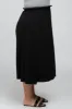 Black Gathered Waist Plus Midi Skirt sold by Pinkblush