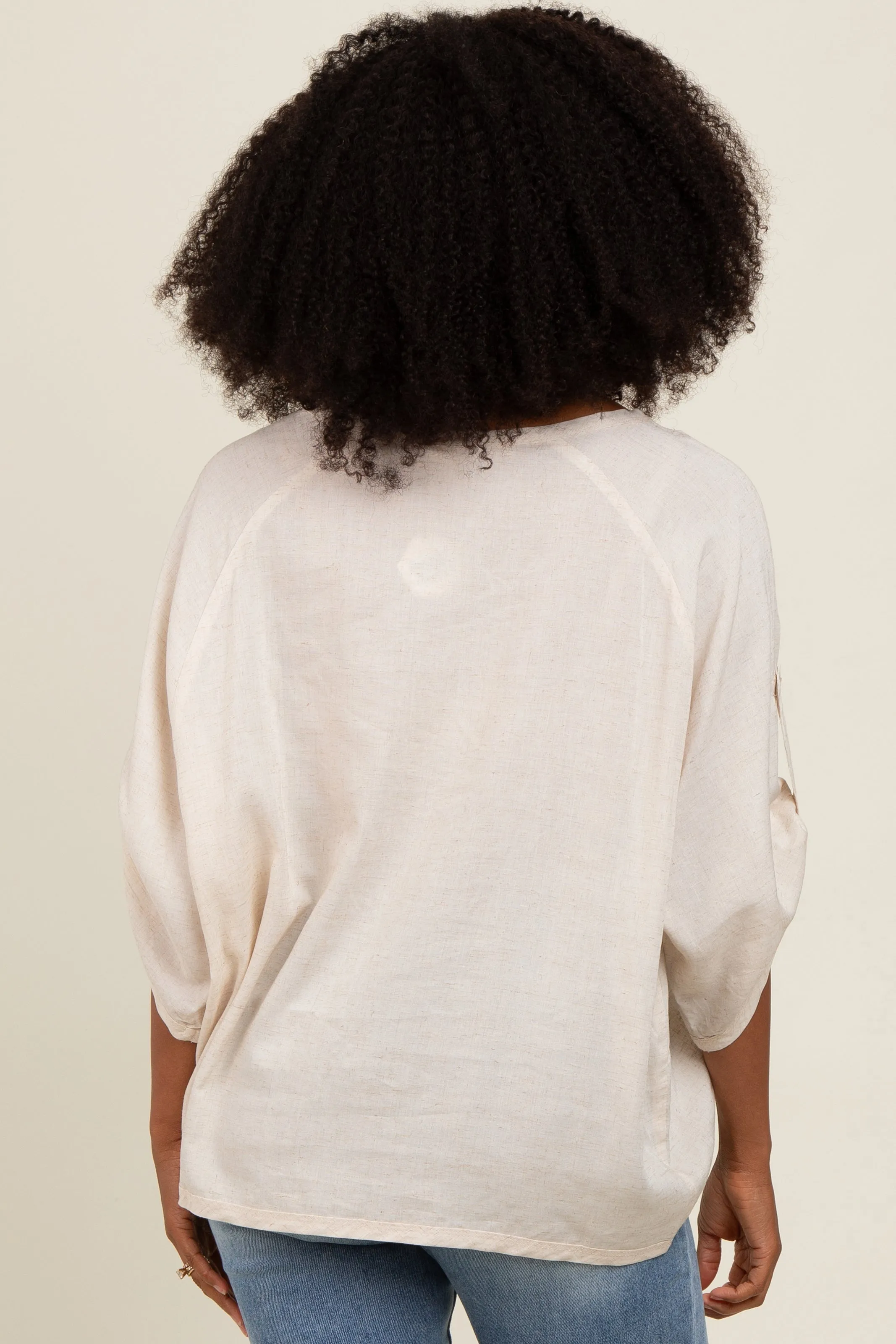 Cream Rolled Cuff Short Sleeve Top sold by Pinkblush product image thumbnail 4