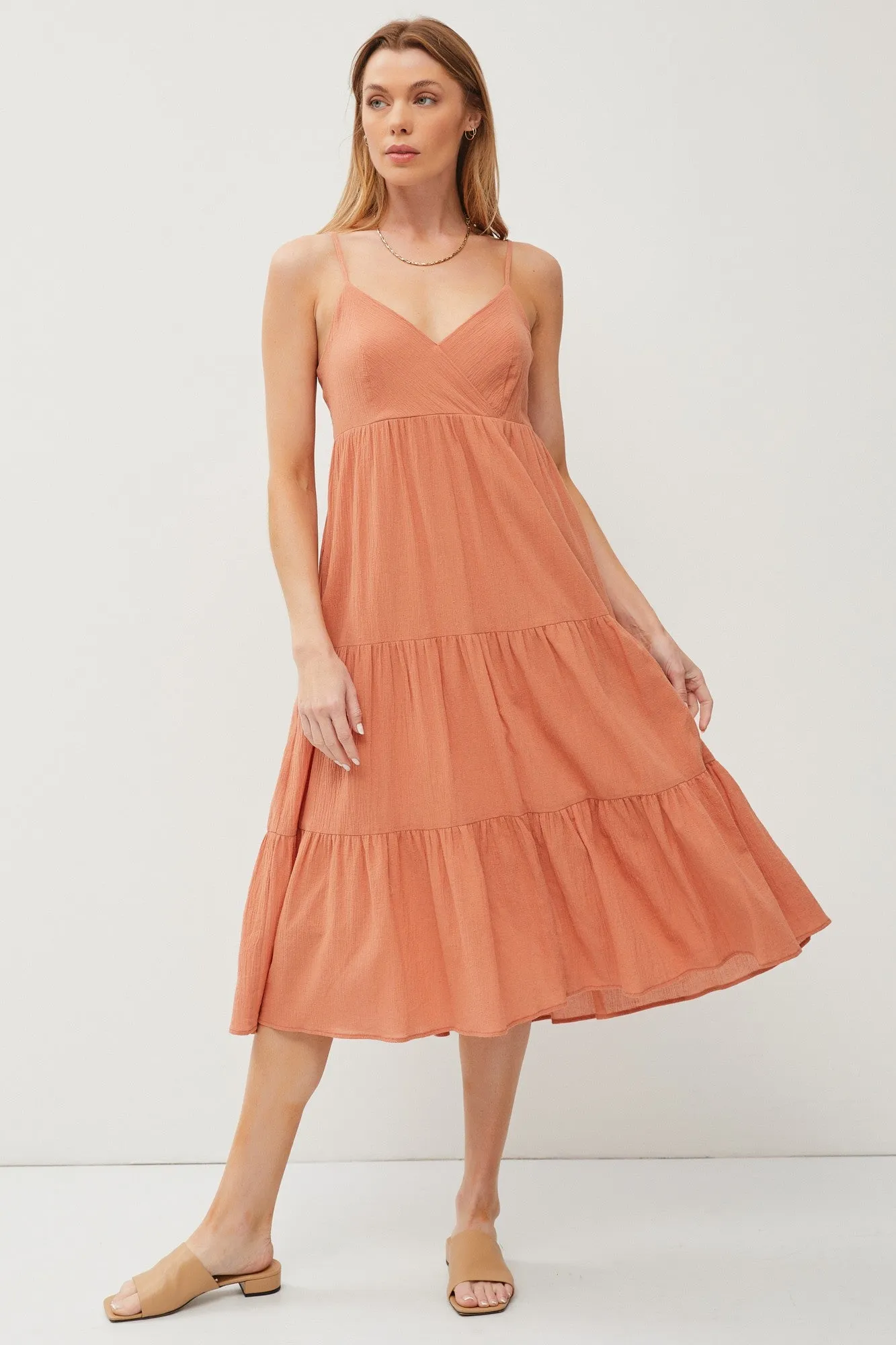 Rust Sleeveless Maxi Dress sold by Pinkblush