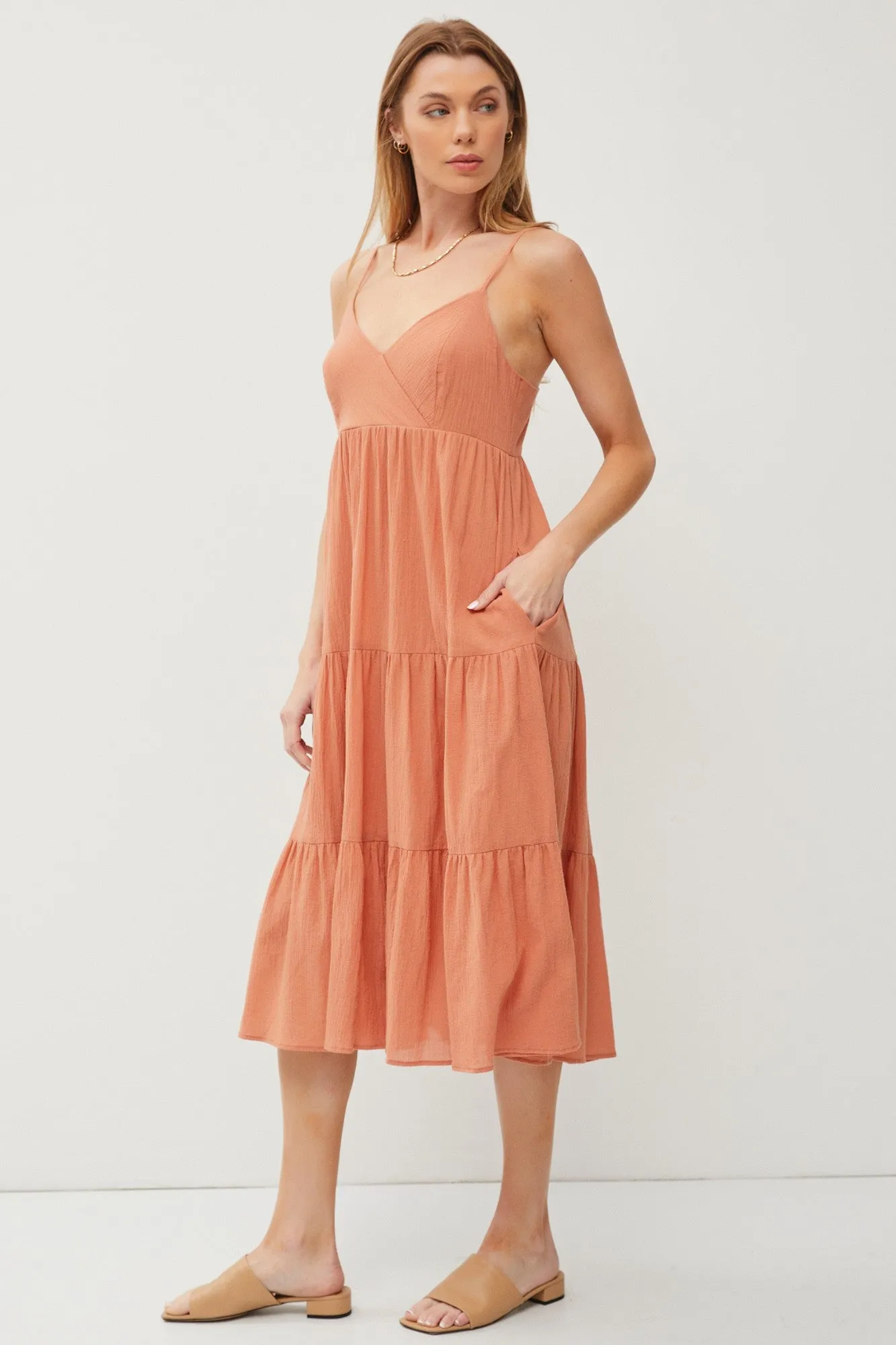 Rust Sleeveless Maxi Dress sold by Pinkblush product image thumbnail 2