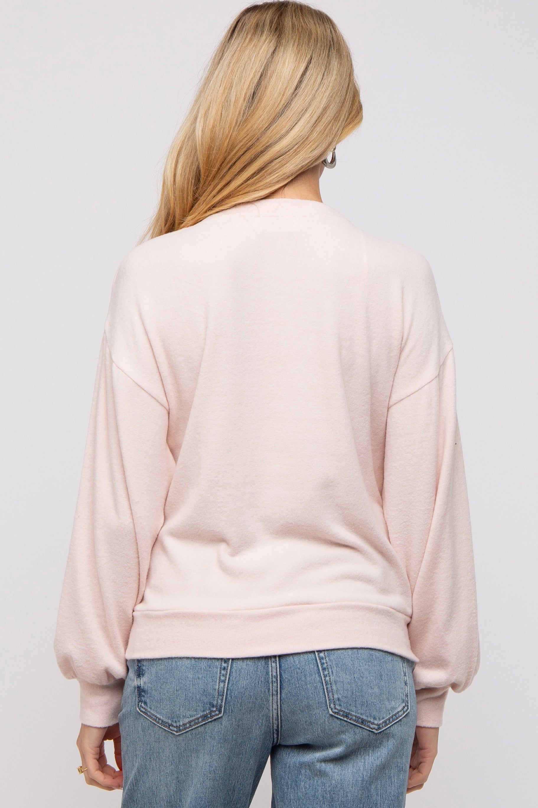 Light Pink Soft Knit Maternity Pullover Top sold by Pinkblush product image thumbnail 3