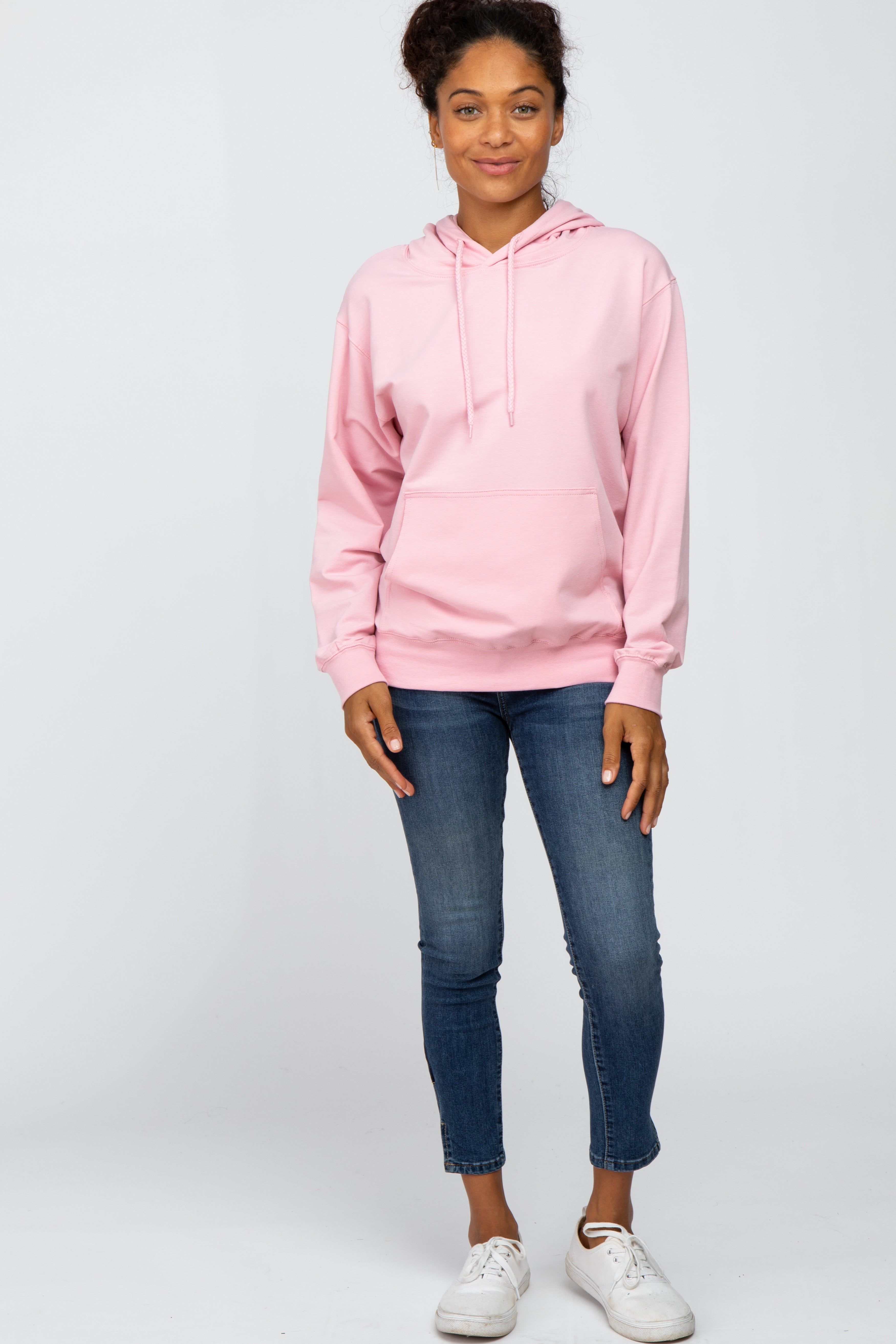 Light Pink Basic Hooded Sweatshirt sold by Pinkblush product image thumbnail 4