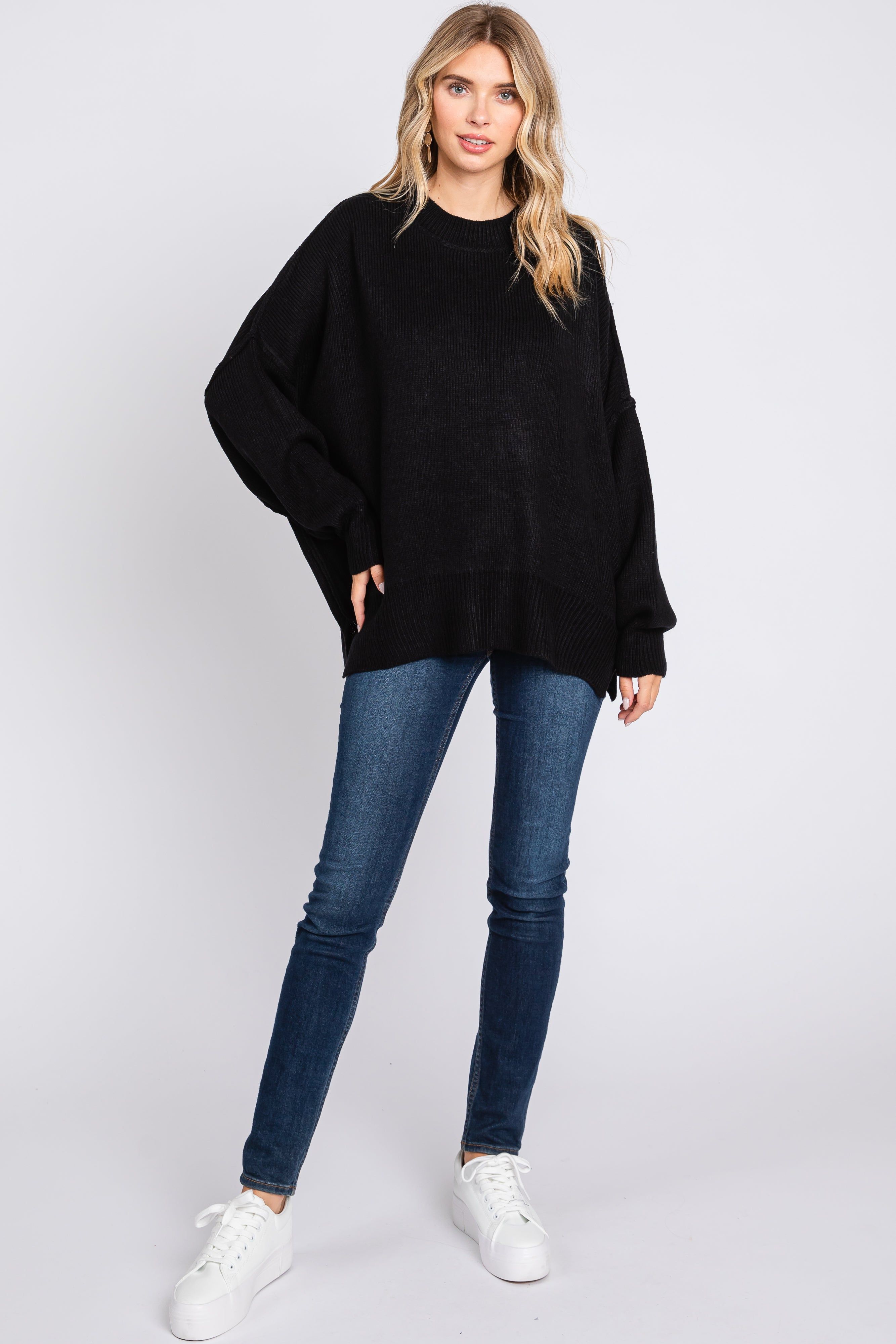 Black Long Sleeve Sweater sold by Pinkblush product image thumbnail 4