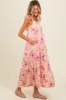 Peach Floral Tie Strap Maternity Maxi Dress sold by Pinkblush