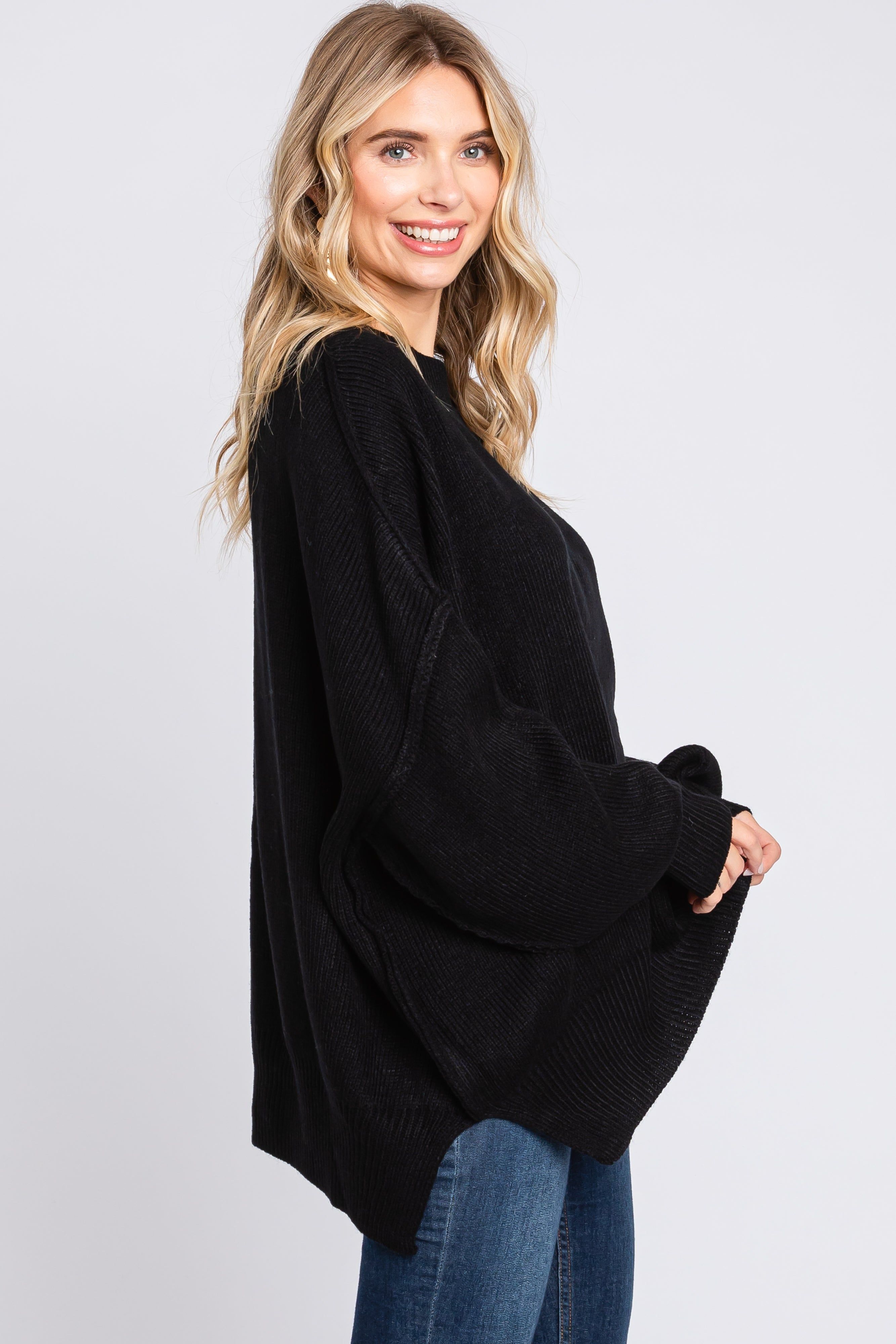 Black Long Sleeve Sweater sold by Pinkblush product image thumbnail 2