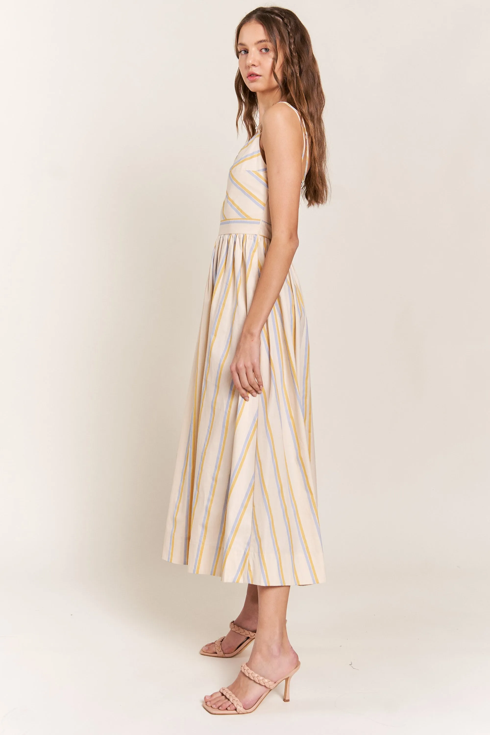 Yellow Stripe Detail Midi Dress sold by Pinkblush product image thumbnail 2