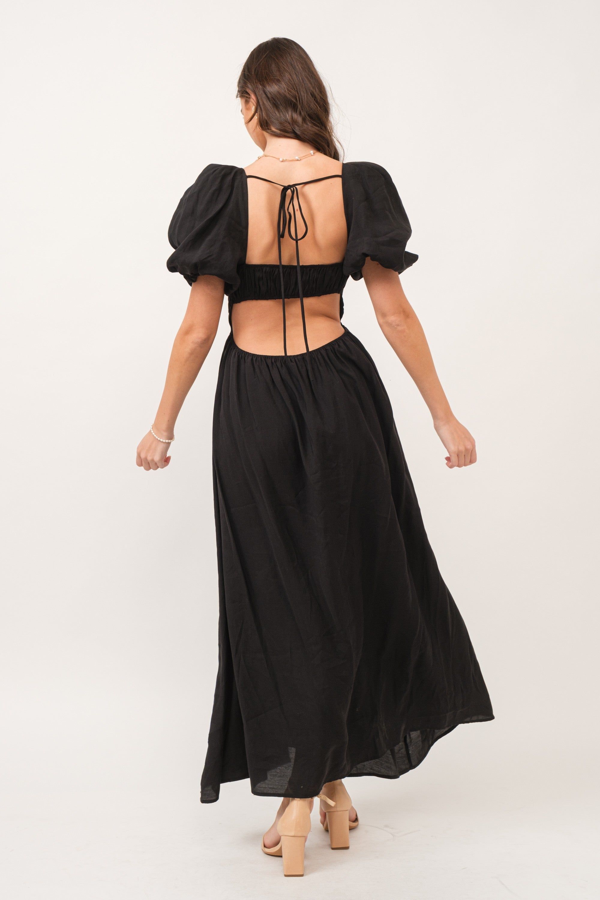 Black Cutout Back Maxi Dress sold by Pinkblush product image thumbnail 4