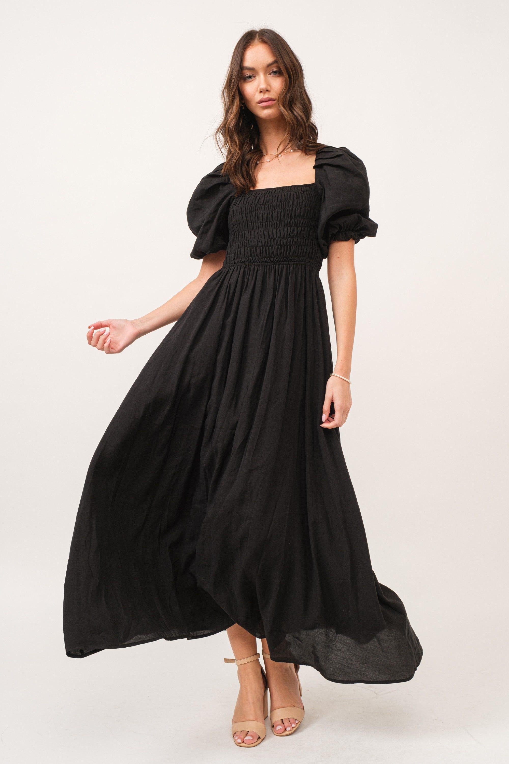 Black Cutout Back Maxi Dress sold by Pinkblush