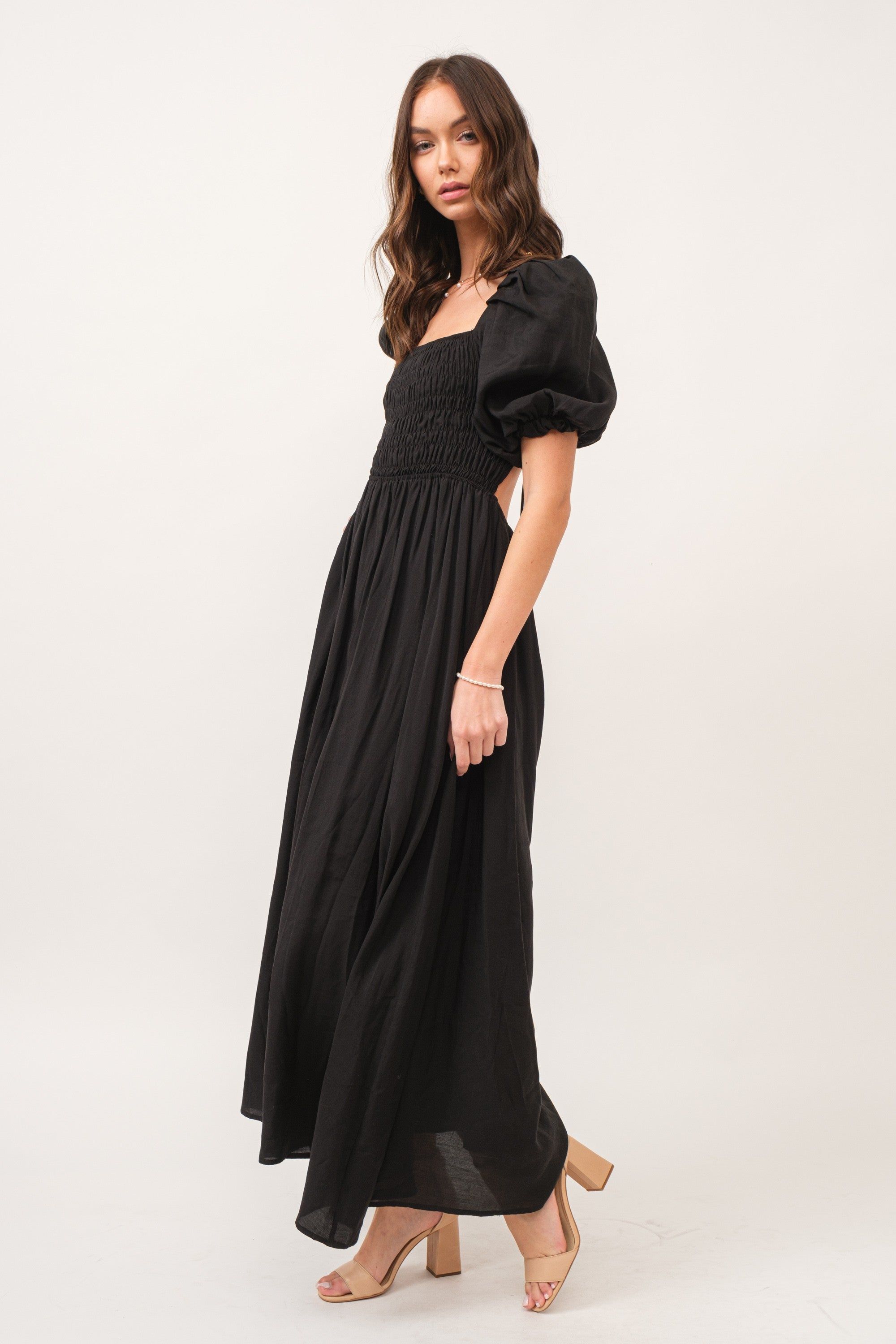Black Cutout Back Maxi Dress sold by Pinkblush product image thumbnail 3