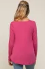 Fuchsia Ribbed Knit Maternity Long Sleeve Top sold by Pinkblush