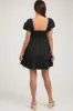 Black Puff Sleeve Ruffle Accent Maternity Mini Dress sold by Pinkblush