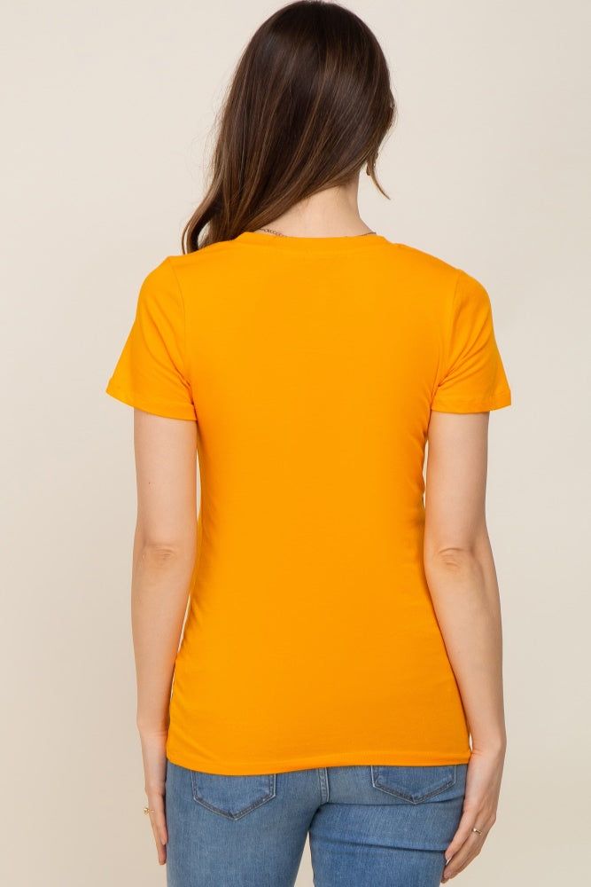 Orange Basic Crew Neck Maternity Tee sold by Pinkblush product image thumbnail 3