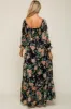 Black Floral Chiffon Square Neck 3/4 Ruffle Sleeve Maternity Maxi Dress sold by Pinkblush