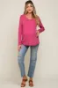 Fuchsia Ribbed Knit Maternity Long Sleeve Top sold by Pinkblush