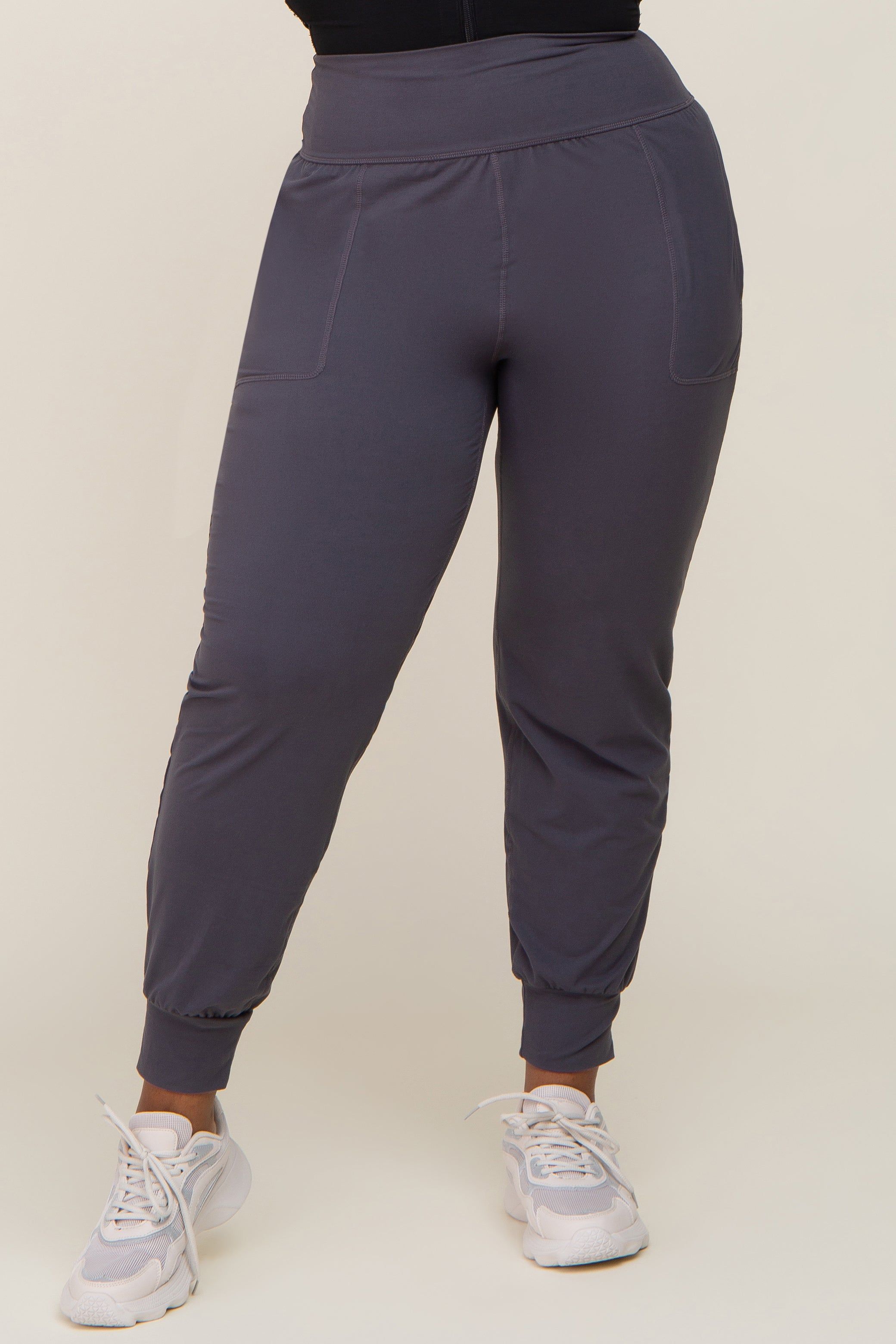 Charcoal Soft Knit Plus Jogger Pants sold by Pinkblush product image thumbnail 2