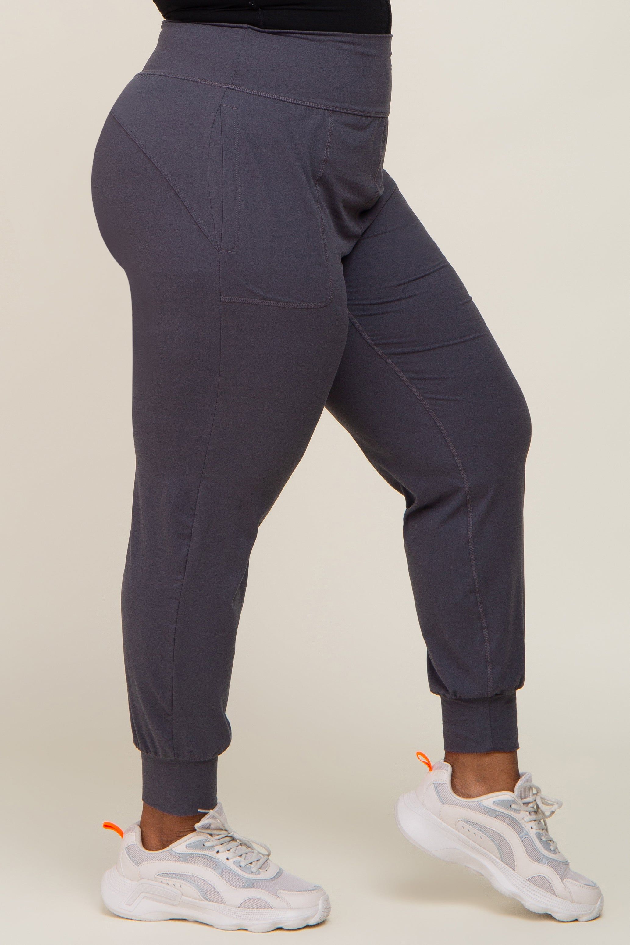 Charcoal Soft Knit Plus Jogger Pants sold by Pinkblush product image thumbnail 3