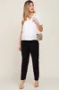 Black Cropped Maternity Dress Pants sold by Pinkblush