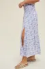 Blue Tropical Tiered Midi Skirt With Slit sold by Pinkblush