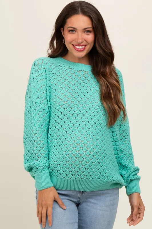 Aqua Knit Long Sleeve Maternity Top sold by Pinkblush