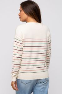 Multi-Color Stripe Soft Knit Maternity Sweater sold by Pinkblush