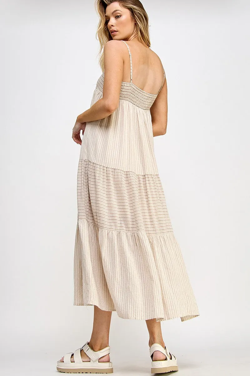 Natural Taupe Patchwork Dress sold by Pinkblush product image thumbnail 5