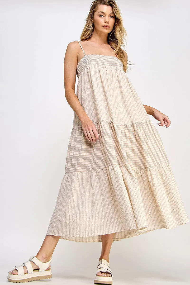 Natural Taupe Patchwork Dress sold by Pinkblush