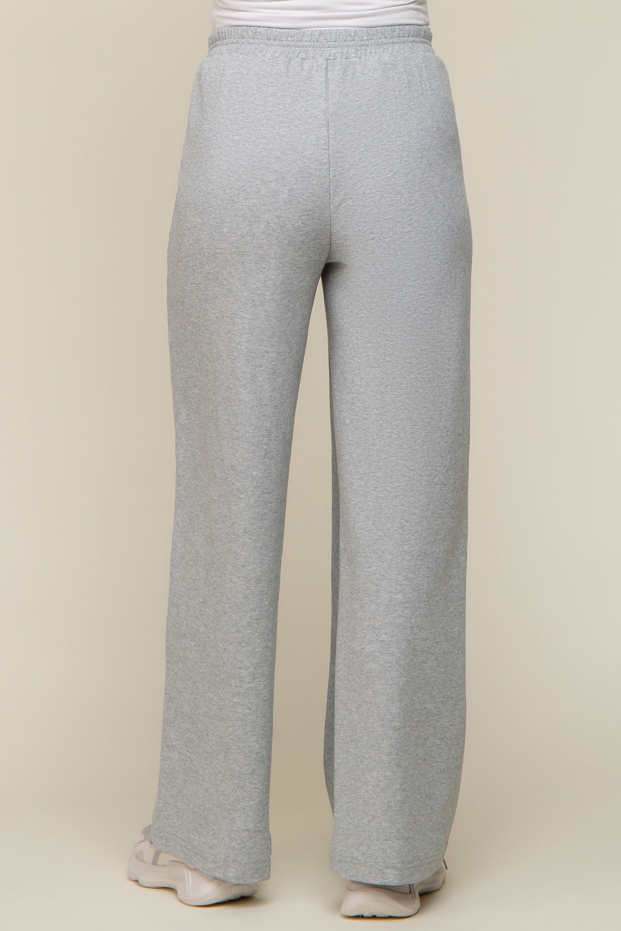 Heather Grey Basic Wide Leg Maternity Lounge Pants sold by Pinkblush product image thumbnail 4