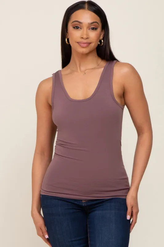 Brown Seamless Tank Top sold by Pinkblush