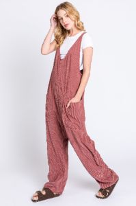 Mauve Corduroy Wide Leg Overalls sold by Pinkblush