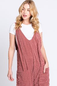 Mauve Corduroy Wide Leg Overalls sold by Pinkblush