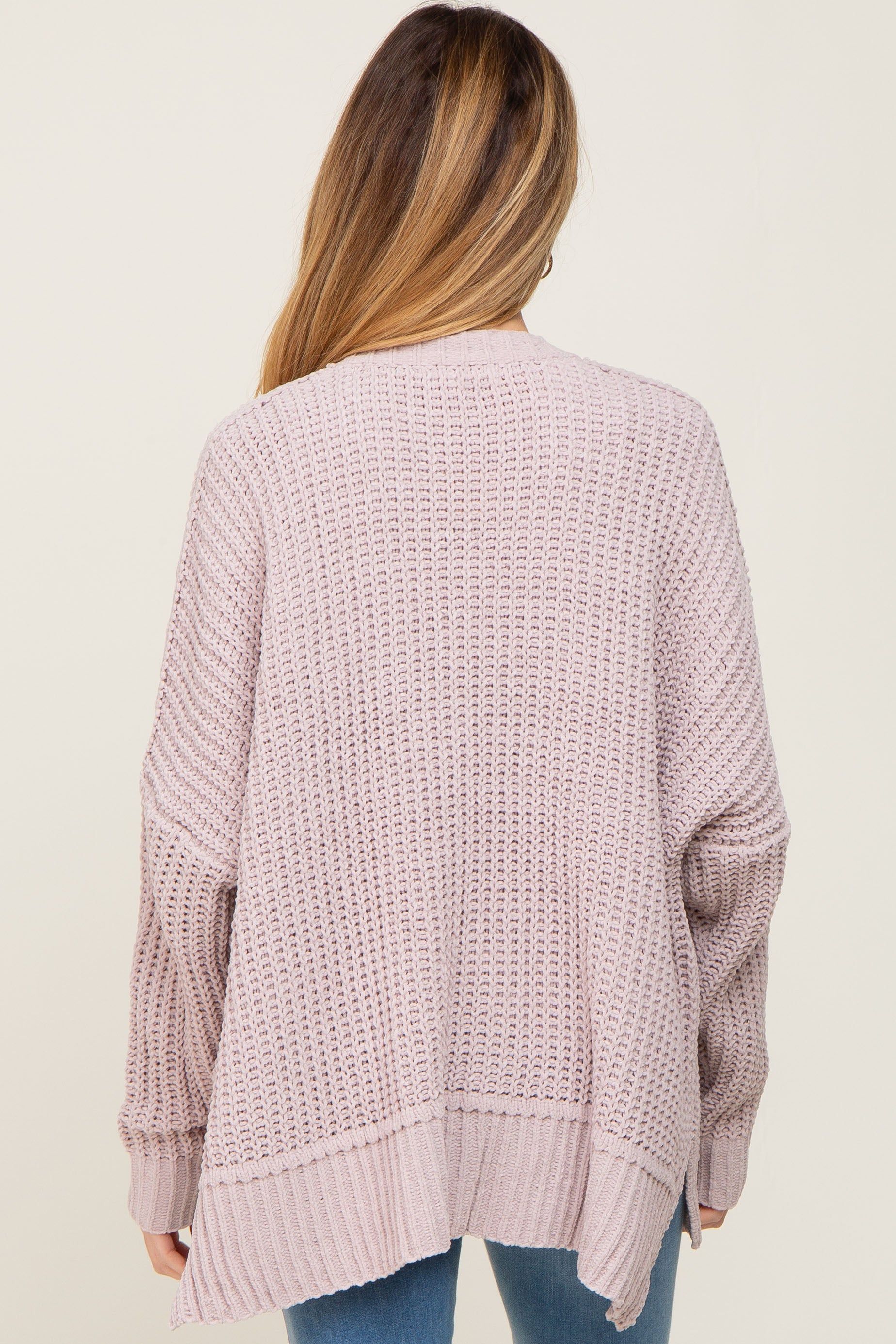 Taupe Chunky Knit Oversized Maternity Cardigan sold by Pinkblush product image thumbnail 3