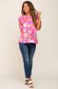 Fuchsia Floral Puff Sleeve Maternity Blouse sold by Pinkblush