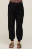 Black Smocked Maternity Joggers sold by Pinkblush