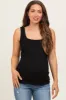 Black Sleeveless Ribbed Square Neck Maternity Top sold by Pinkblush