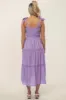 Lavender Shoulder Tie Tiered Maternity Midi Dress sold by Pinkblush